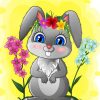 Cartoon Rabbit And Flowers Paint By Numbers