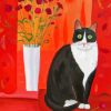 Cat And Flower Vase Paint By Numbers