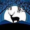 Deer In Moonlight Silhoouette Paint By Numbers