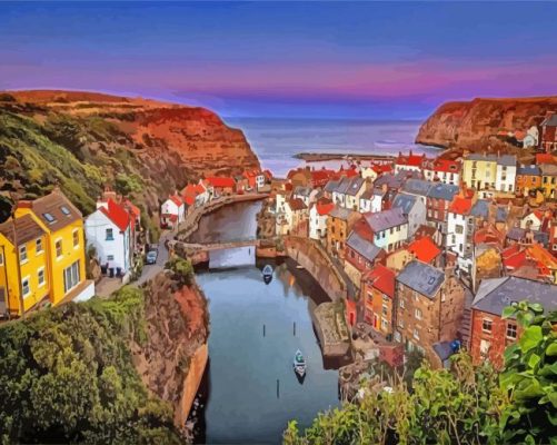 England Village Staithes Paint By Numbers