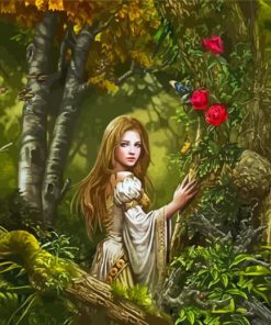 Fantasy Woman In Woods Paint By Numbers