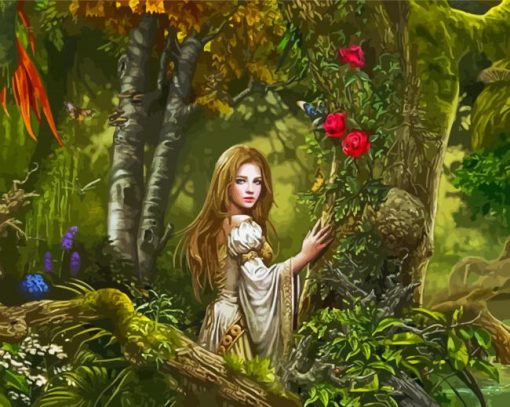 Fantasy Woman In Woods Paint By Numbers