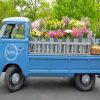 Flowers In Blue Vintage Truck Paint By Numbers