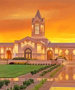 Fort Collins Colorado Temple Sunset Paint By Numbers