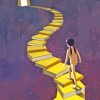 Girl On Books Stairways Paint By Numbers