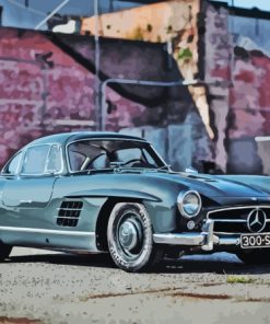 Grey Old Mercedes Sl 300 Paint By Numbers