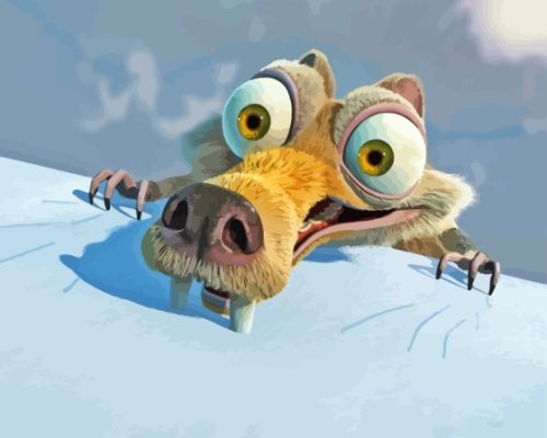 Ice Age Scrat Saber Toothed Squirrel Paint By Numbers