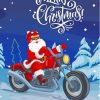 Illustration Santa With Motorcycle Paint By Numbers