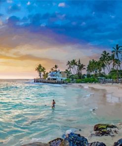 Kailua Kona Beach At Sunset Paint By Numbers