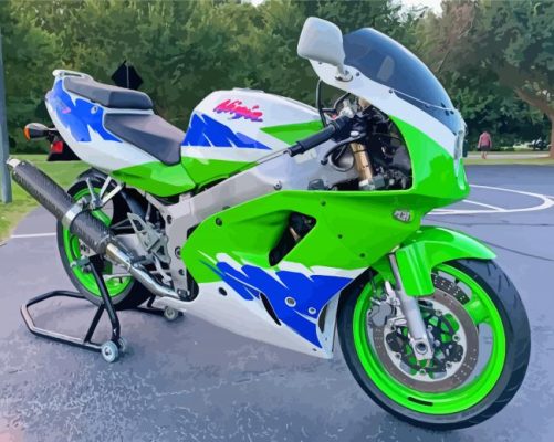 Kawasaki Ninja ZX 7R Engine Paint By Numbers