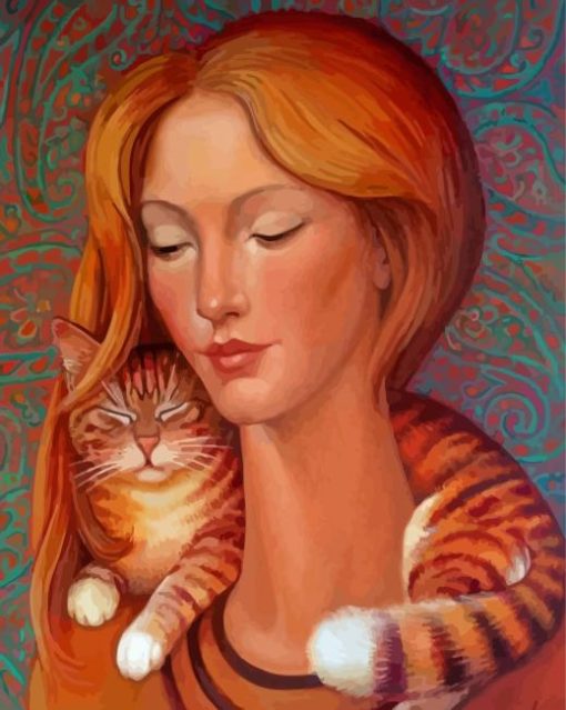 Lady And Cat Paint By Numbers