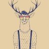 MODERN DEER With Glasses Paint By Numbers