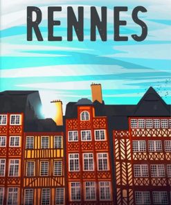 Medieval Houses Rennes France Poster Paint By Numbers