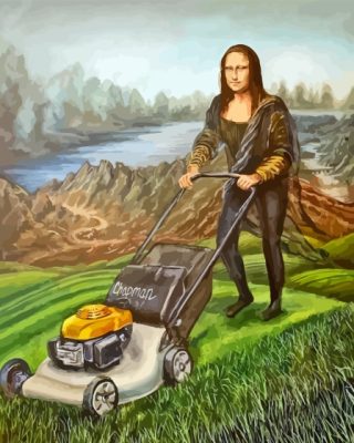 Mona Lisa Mowing Grass Paint By Numbers