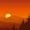 Mountain Silhouette Sunset Paint By Numbers