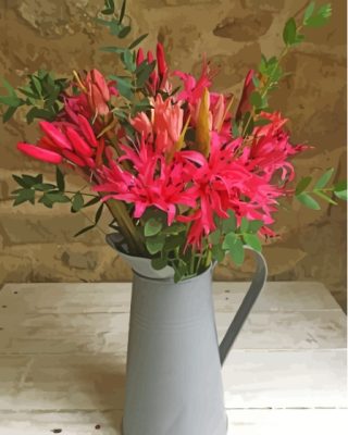 Nerine Flowering Plant In Water Jug Paint By Numbers