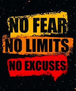 No Fear No Limits No Excuses Poster Paint By Numbers