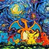 Pokemon Characters Starry Night Paint By Numbers