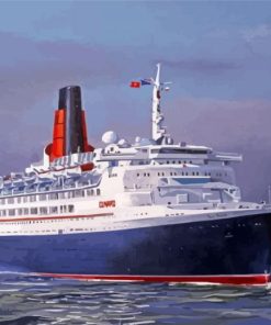 QE2 Liner Worlds Greatest Cruise Ship Art Paint By Numbers