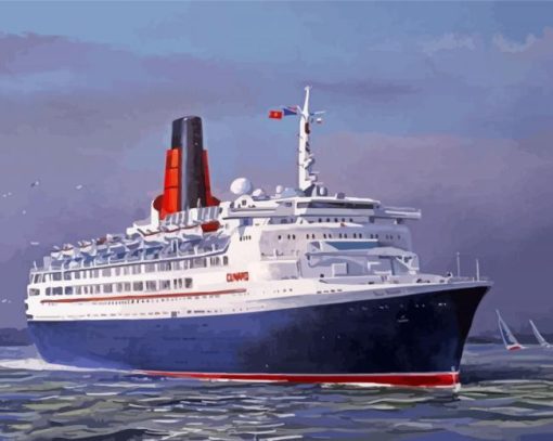 QE2 Liner Worlds Greatest Cruise Ship Art Paint By Numbers