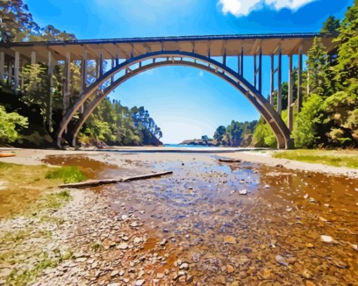 Russian Gulch State Park Bridge Paint By Numbers