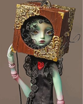 Sad Gothic Doll Paint By Numbers