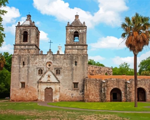 San Antonio Old Spanish Mission Paint By Numbers