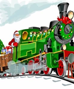 Santa Claus Train Paint By Numbers