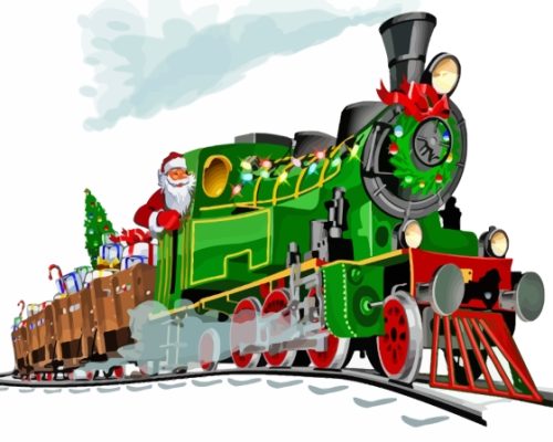 Santa Claus Train Paint By Numbers