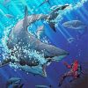 Sharks And Deadpool Cartoon Paint By Numbers