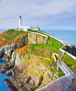 South Stack Lighthouse In Anglesey Paint By Numbers