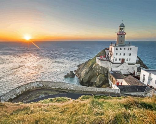 Sunrise In Baily Lighthouse Dublin Ireland Paint By Numbers