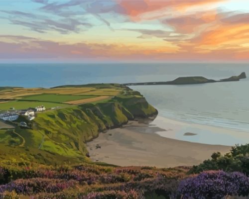 Sunset Worms Head Paint By Numbers