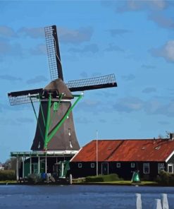 The Zaanse Schans Windmill Paint By Numbers