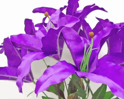 Tiger Purple Flowers Paint By Numbers