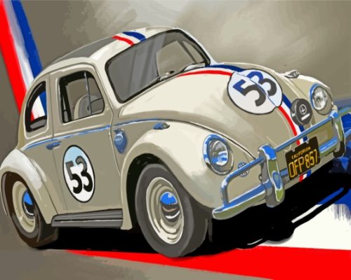 VW Beetle Herbie Car Paint By Numbers