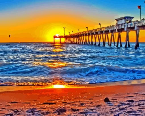 Venice Florida Pier At Sunset Paint By Numbers