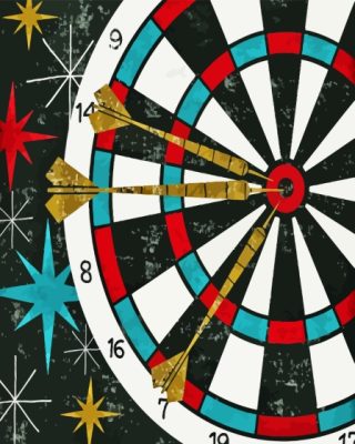 Vintage Dart Board Paint By Numbers