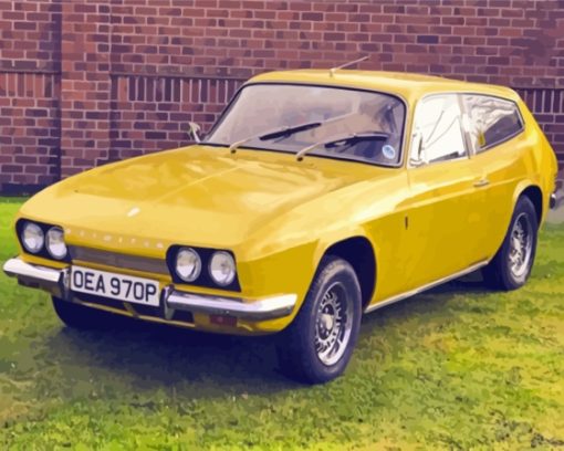 Vintage Yellow Reliant Scimitar Car Paint By Numbers