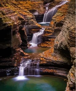 Watkins Glen State Park Waterfall Paint By Numbers