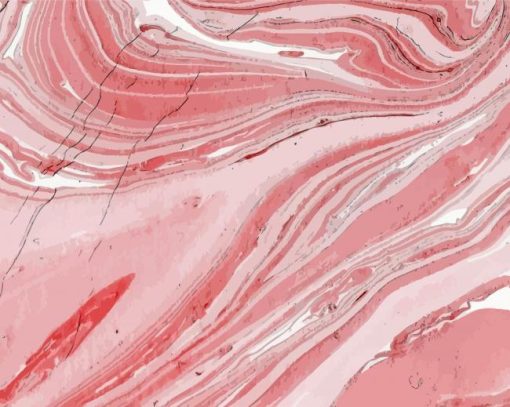 White And Pink Marble Paint By Numbers