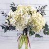 White Hydrangea In Glass Vase Paint By Numbers