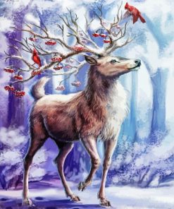 Winter Fawn Snow Paint By Numbers