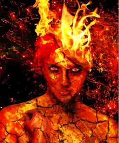 Aesthetic Girl On Fire Paint By Numbers