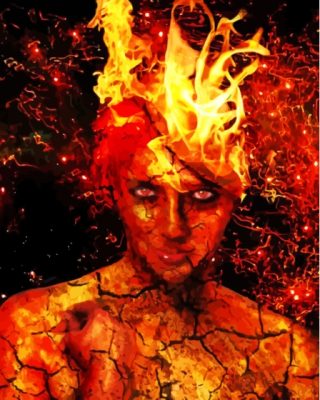 Aesthetic Girl On Fire Paint By Numbers