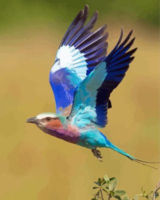 Aesthetic Lilac Breasted Roller Paint By Numbers