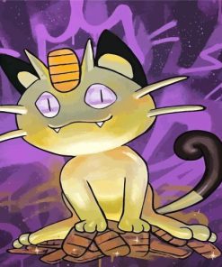 Aesthetic Meowth Paint By Numbers