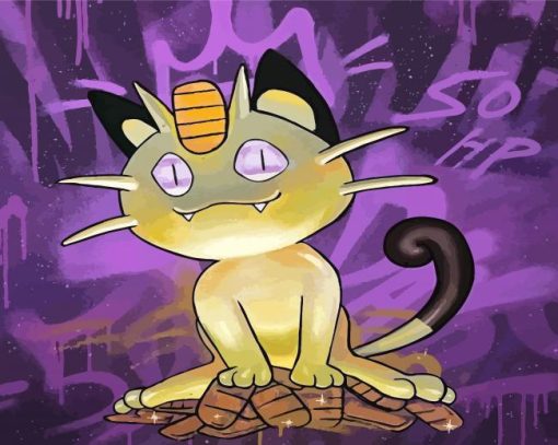 Aesthetic Meowth Paint By Numbers