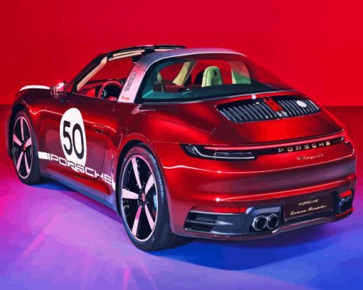 Aesthetic Porsche Targa Paint By Numbers