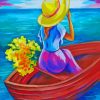 Aesthetic Woman Enjoying Summer On Boat Paint By Numbers